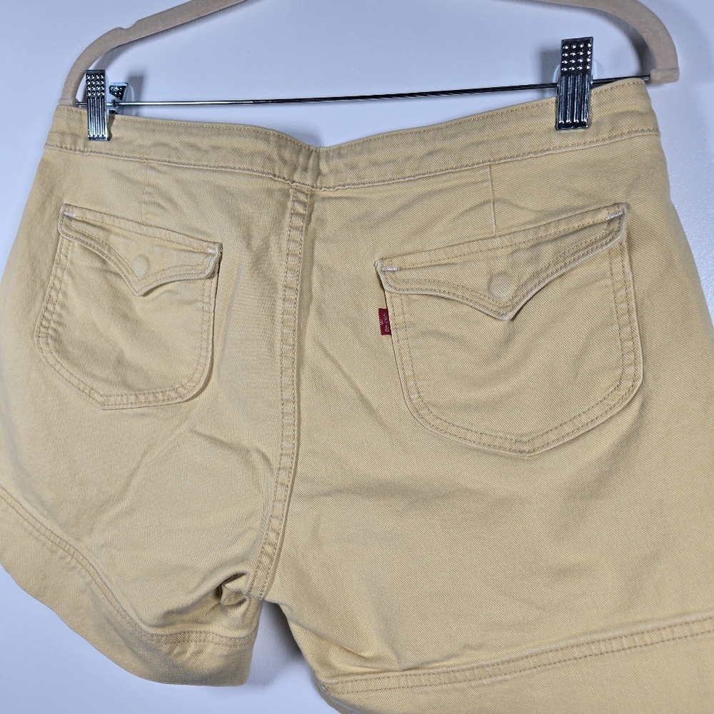 Levi's 545 Y2K Yellow Cotton Stretch Denim Jean Shorts Womens Size 10 - Picture 10 of 13